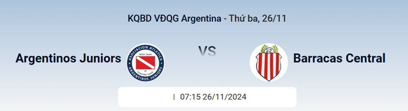 Tip kèo bóng đá trận Argentinos Juniors vs Barracas Central uk88