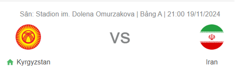 Tip kèo bóng đá trận Kyrgyzstan vs Iran uk88