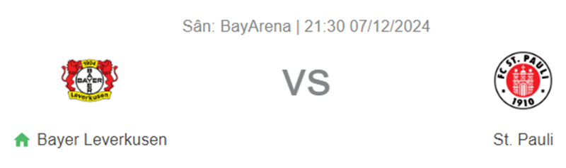 Tip kèo bóng đá trận Bayer Leverkusen vs St Pauli uk88