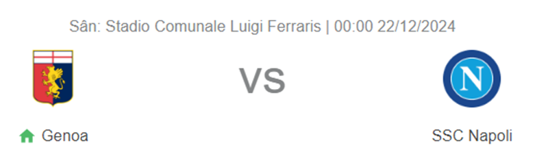 Tip kèo bóng đá trận Genoa vs Napoli uk88