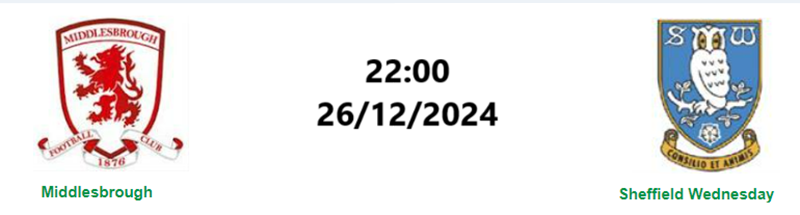Tip kèo bóng đá trận Middlesbrough vs Sheffield Wednesday uk88