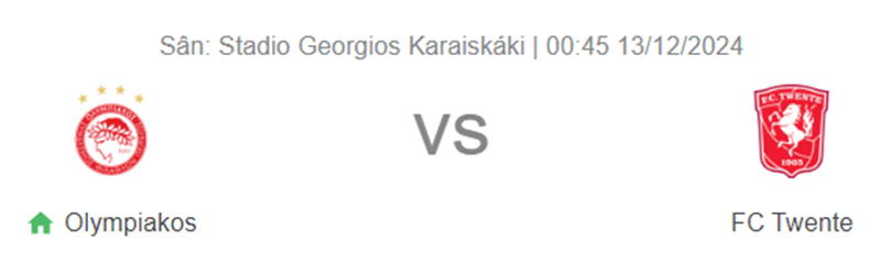 Tip kèo bóng đá trận Olympiacos vs Twente uk88