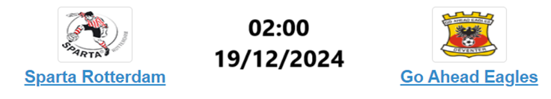 Tip kèo bóng đá trận Sparta Rotterdam vs Go Ahead Eagles uk88