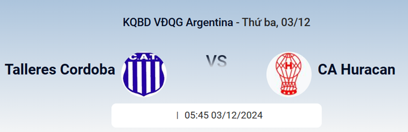 Tip kèo bóng đá trận Talleres De Cordoba vs Huracan uk88