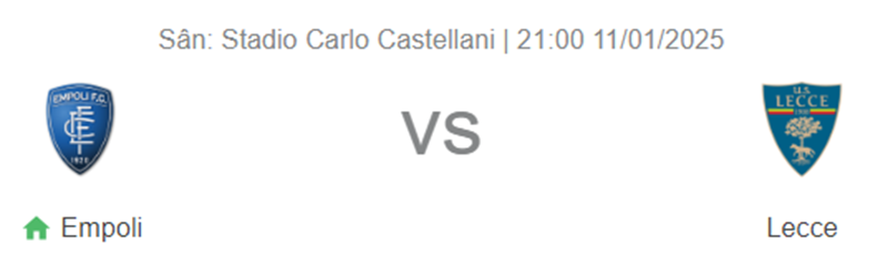 Tip kèo bóng đá trận Empoli vs Lecce uk88