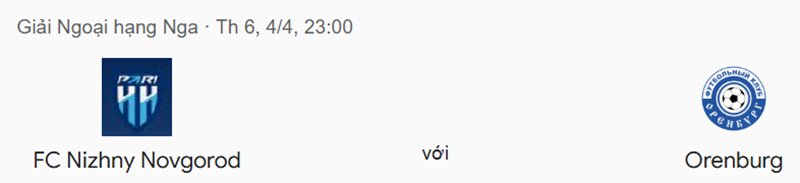 Tip kèo bóng đá trận Nizhny Novgorod vs Orenburg uk88